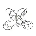 M+R old school font intertwined tattoo design idea