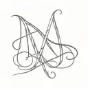 M+R old school font intertwined tattoo design idea