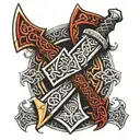 viking axe celtic cross tattoos tattoo design idea