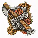 viking axe celtic cross tattoos tattoo design idea