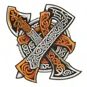 viking axe celtic cross tattoos tattoo design idea