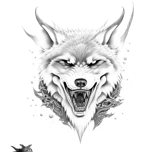 Fenrir jormungander hel tattoo design idea