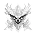 shadow avian demonic royalty  tattoo design idea