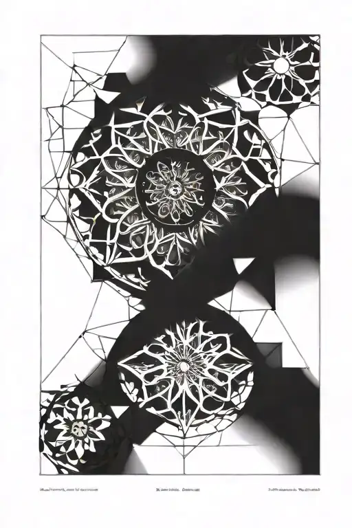 the rose window from notre dame in color tattoo design idea