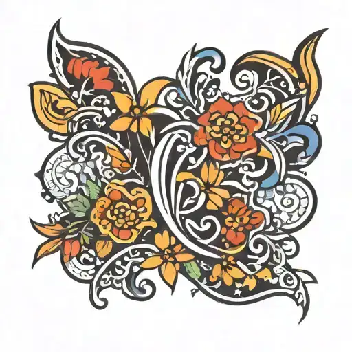 spanish tile tattoo design idea