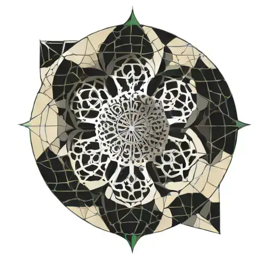 the rose window from notre dame in color tattoo design idea