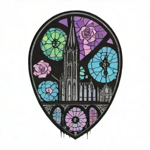 rose window notre dame tattoo design idea