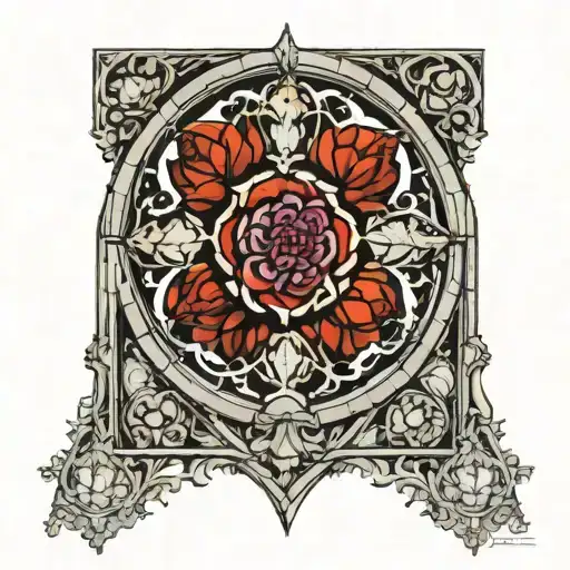 the stained glass rose window from notre dame de paris  tattoo design idea