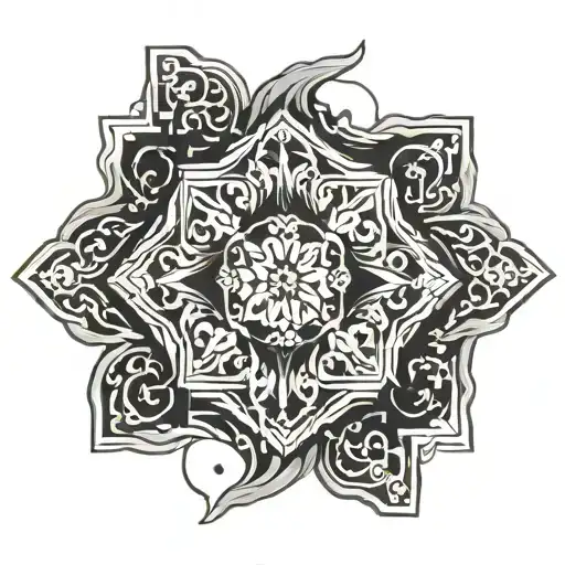 spanish tile tattoo design idea
