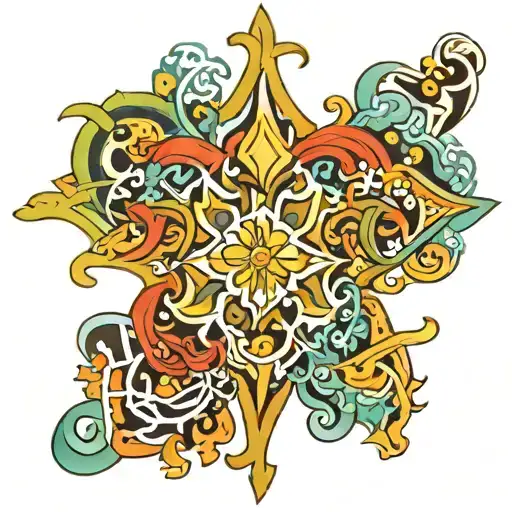 spanish tile tattoo design idea