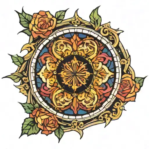 the stained glass rose window from notre dame de paris  tattoo design idea