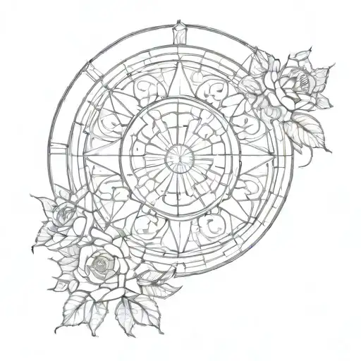 the stained glass rose window from notre dame de paris  tattoo design idea