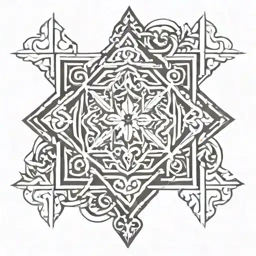 spanish tile tattoo design idea