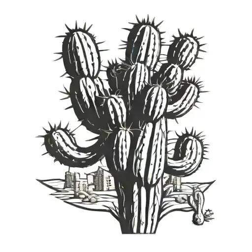 arizona saguaro cactus tattoo design idea
