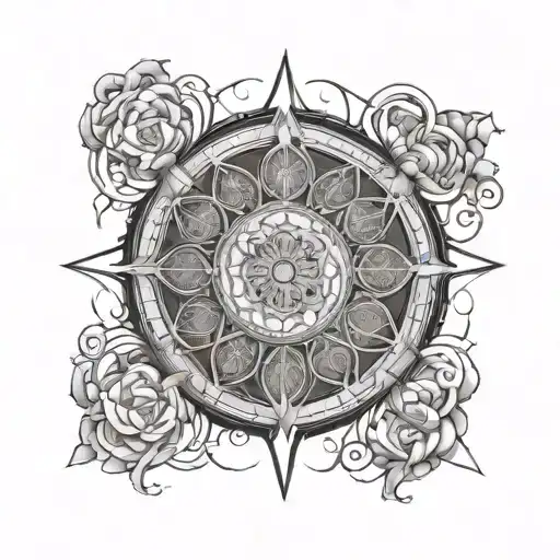 the stained glass rose window from notre dame de paris  tattoo design idea