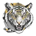 tiger roaring color  tattoo design idea