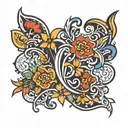 spanish tile tattoo design idea
