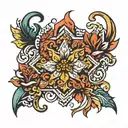 spanish tile tattoo design idea