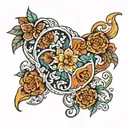 spanish tile tattoo design idea