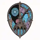 rose window notre dame tattoo design idea