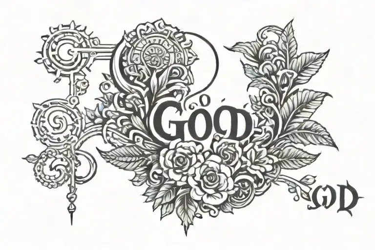 go with God tattoo design idea