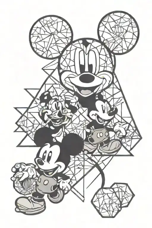 Mickey Mouse and Mini Mouse tattoo design idea