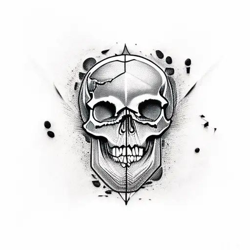 Skull and Blood tattoo design idea