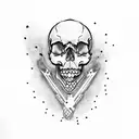 Skull ans Blood tattoo design idea