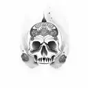 Skull ans Blood tattoo design idea