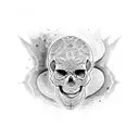 Skull ans Blood tattoo design idea