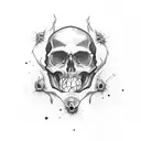 Skull ans Blood tattoo design idea