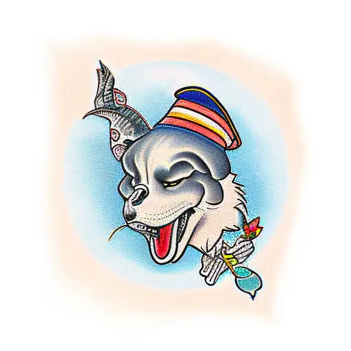 silly goose tattoo design idea