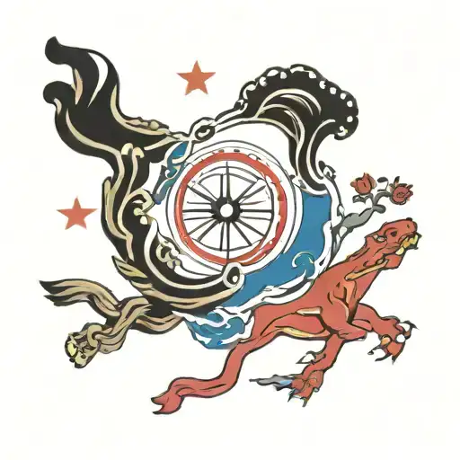 south korean flag  tattoo design idea