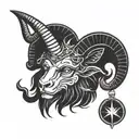 baphomet head tattoo design idea