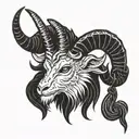 baphomet head tattoo design idea