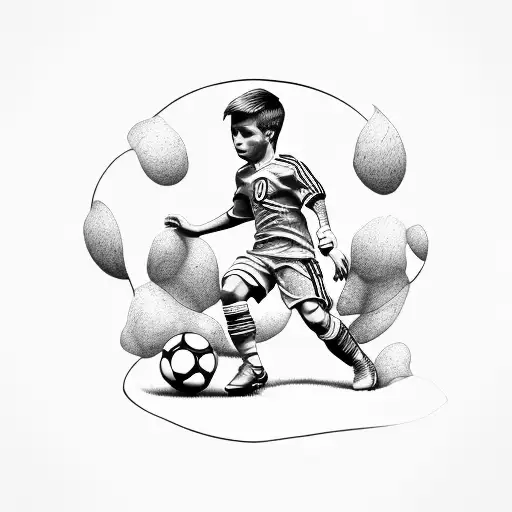 kid who loves soccer tattoo design idea