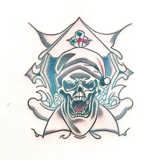 santa maria, crimson ghost, weed tattoo design idea