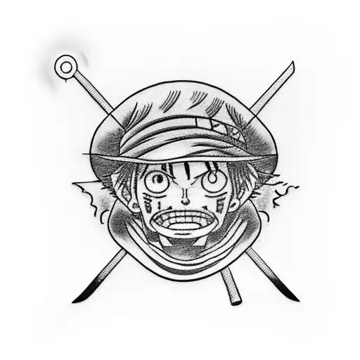 luffy straw hat  tattoo design idea