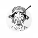 luffy straw hat  tattoo design idea