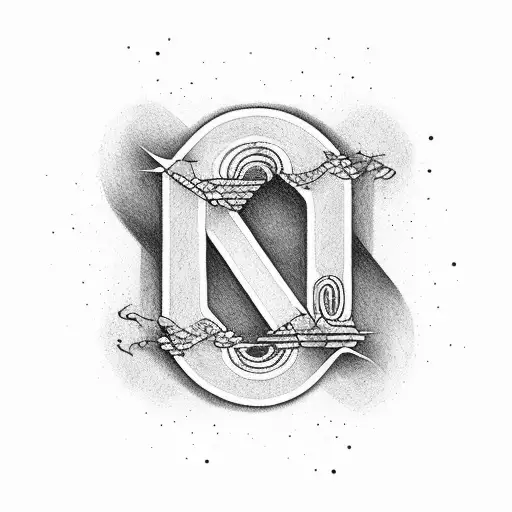 a letter A combined with a letter V, and 3 thin lines in them, meaning strength tattoo design idea
