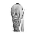 Sacred Geometry relation between the human and the universe, the cosmus, the perfect mathematics of nature tattoo design idea