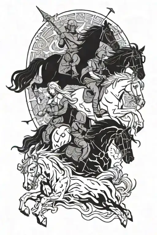 4 horsemen of the apocalypse tattoo design idea