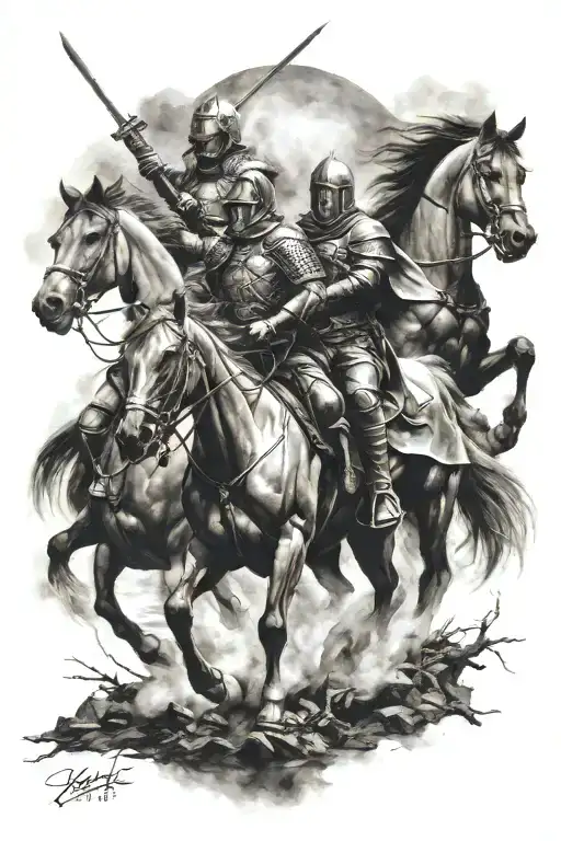4 horsemen of the apocalypse tattoo design idea
