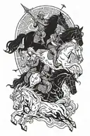4 horsemen of the apocalypse tattoo design idea