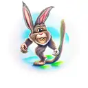 bigfoot with bunny ears tattoo design idea