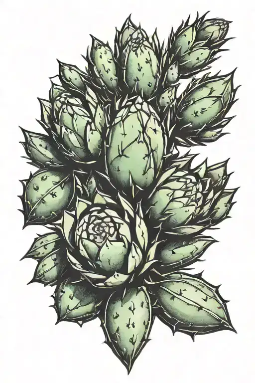 prickly pear cactus tattoo design idea