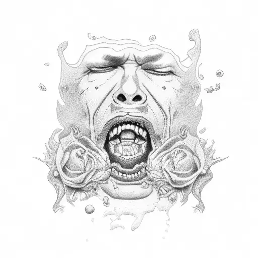 rolling stones tongue with a molly pill on iut tattoo design idea