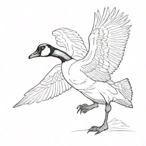 silly canada goose tattoo design idea