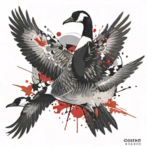 silly canada goose tattoo design idea