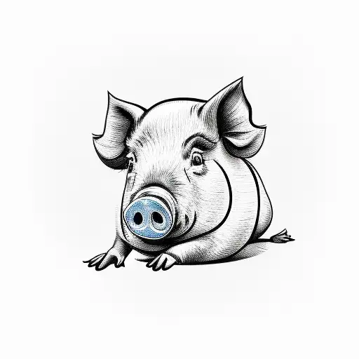 putin pig tattoo design idea